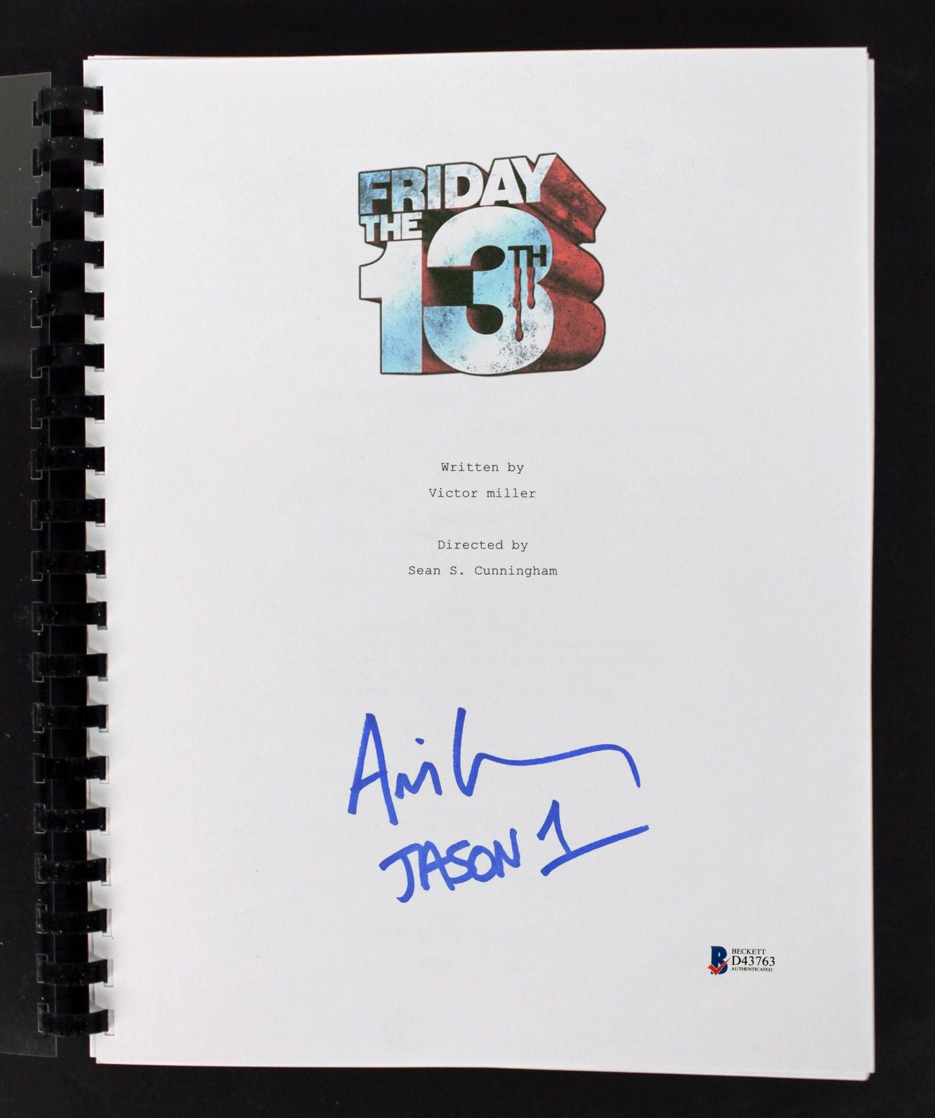 "Friday the 13th" Ari Lehman Signed Movie Script Inscribed "Jason 1" (Beckett)