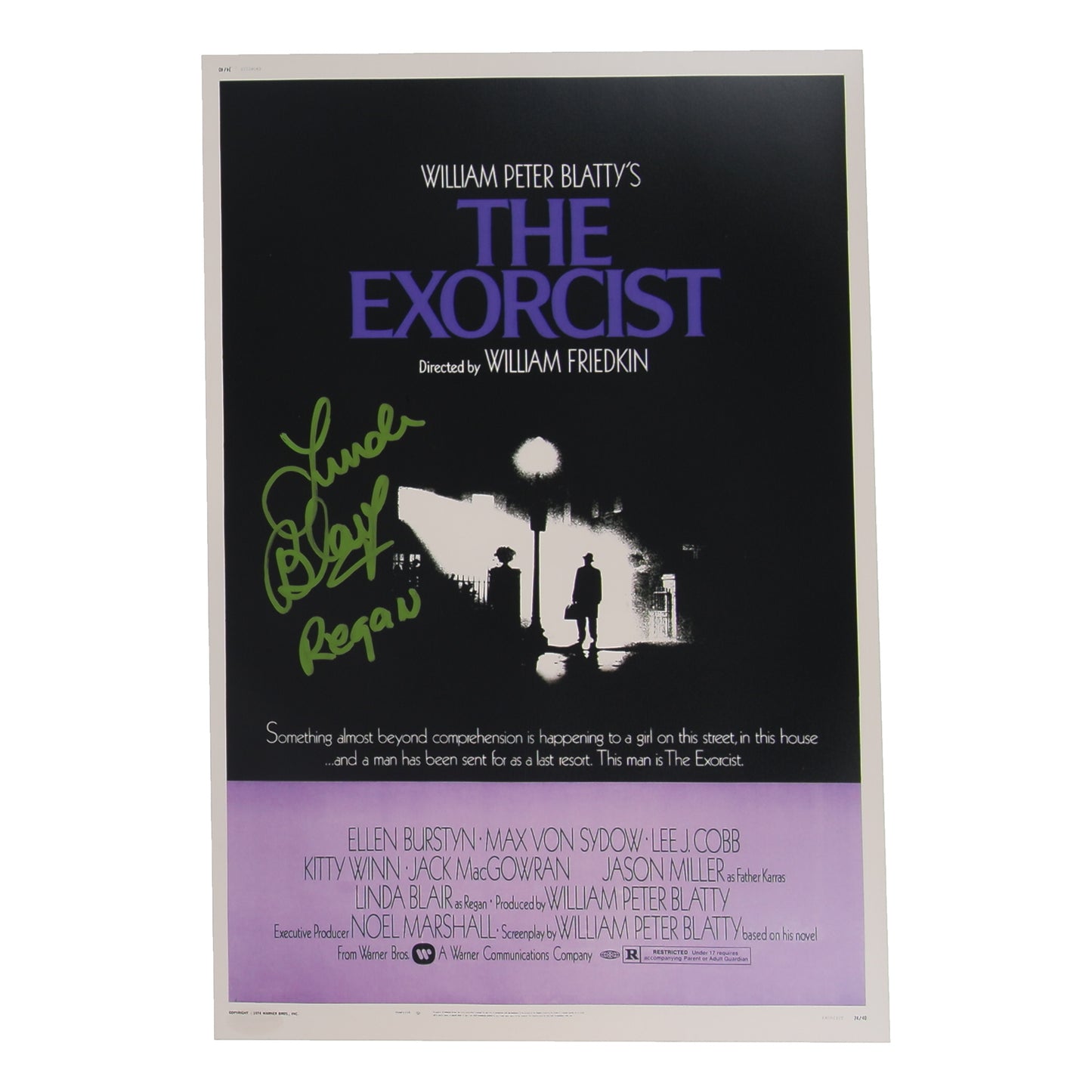Linda Blair Signed "The Exorcist" 12x18 Poster Inscribed "Regan" (ACOA)