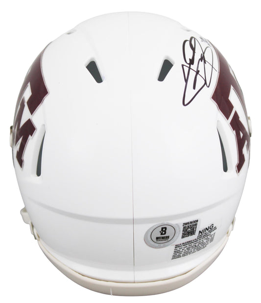 Johnny Manziel signed Texas A&M Aggies Speed Mini Helmet Inscribed '12 Heisman — Beckett authenticated — view 2
