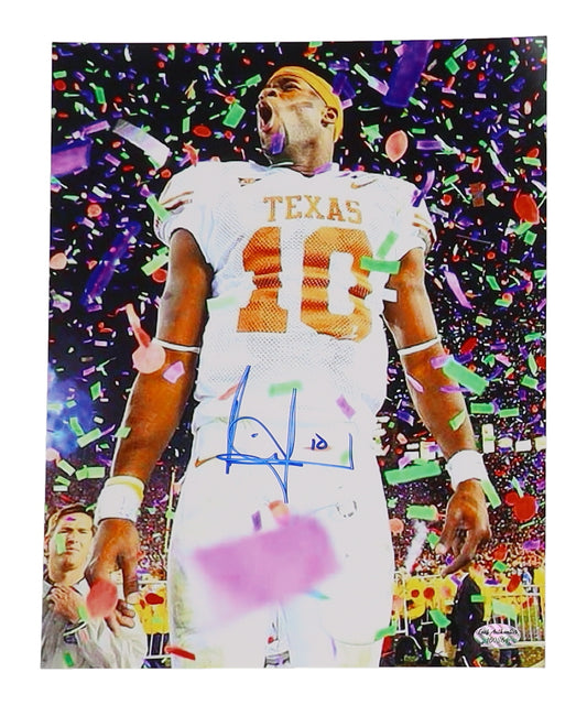 Vince Young Signed Longhorns 8x10 Photo (Leaf)