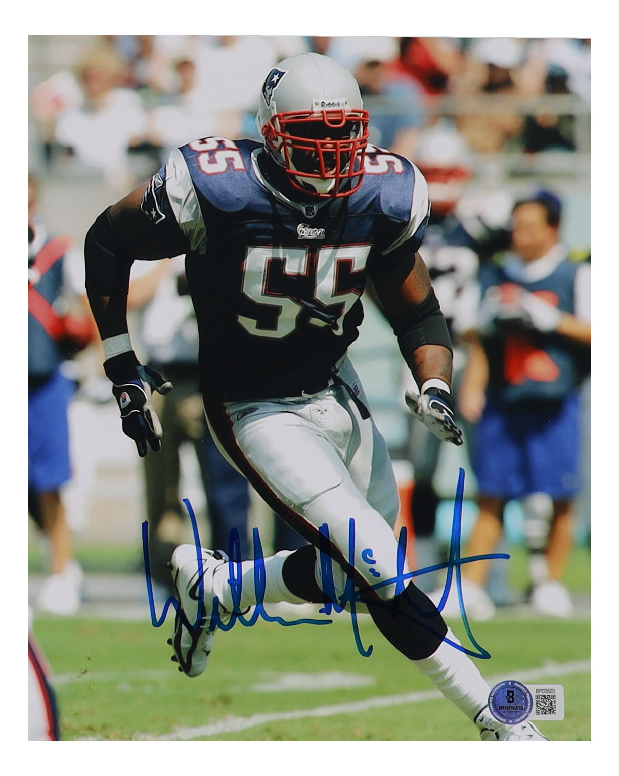 Willie Mcginest signed Willie McGinest Autographed 8×10 Photo – New England Patriots (Beckett) — Beckett authenticated