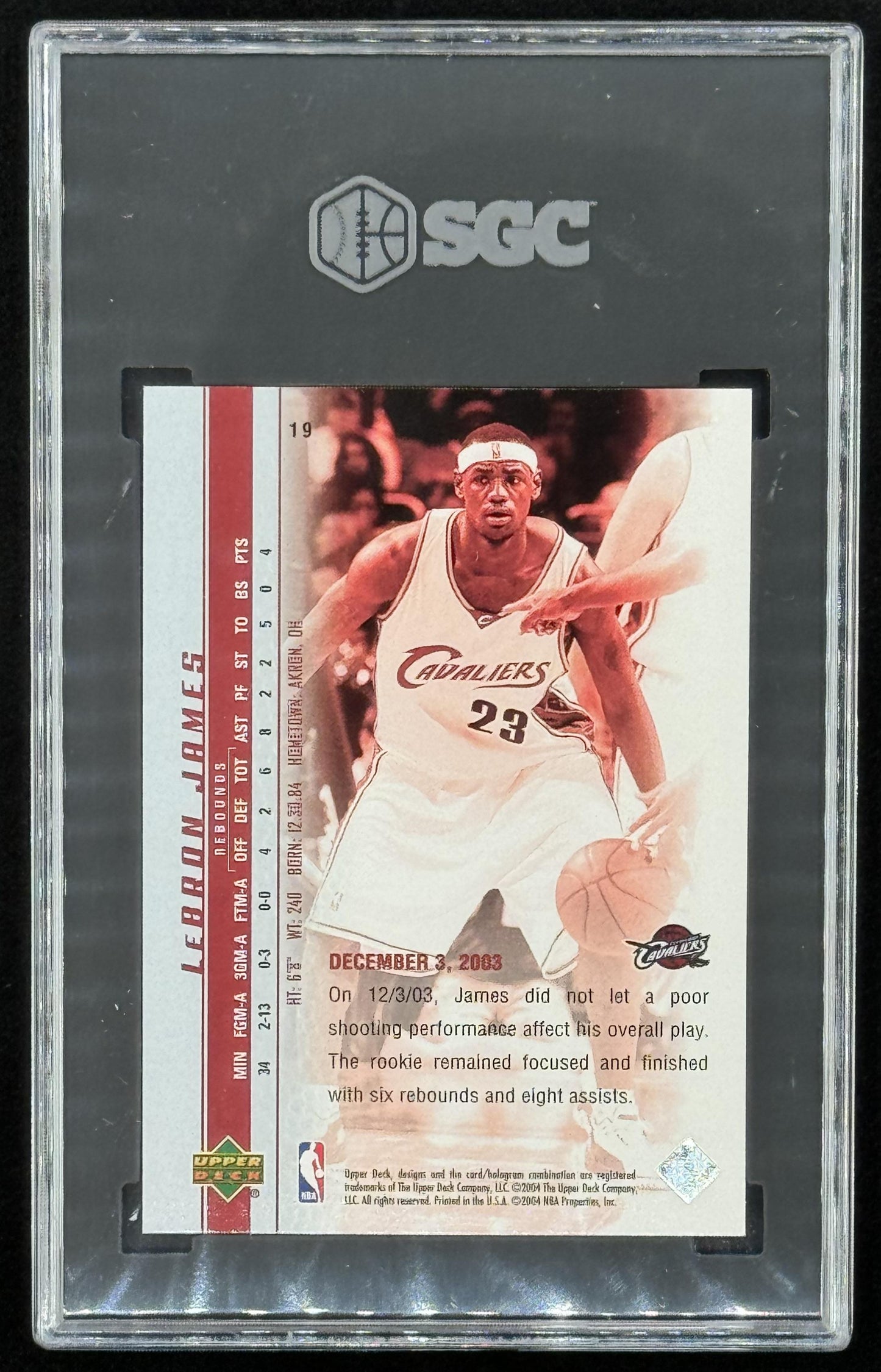 LeBron James 2003-04 Upper Deck Phenomenal Beginning #19 Ready To Anticipate RC (SGC 10)
