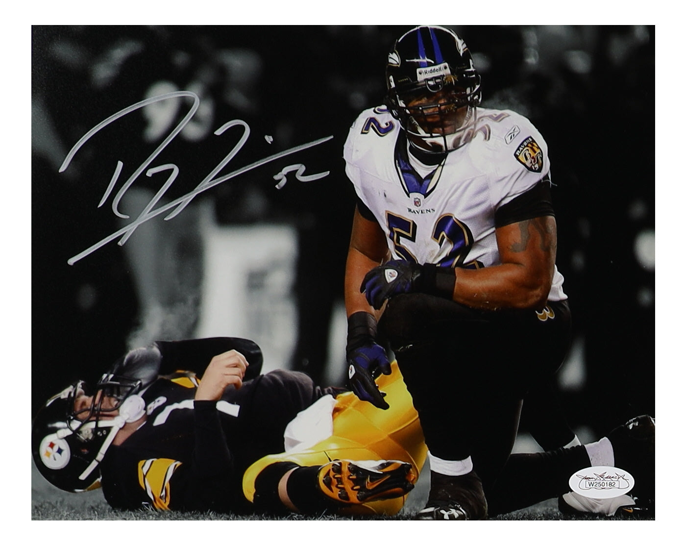 Ray Lewis Signed Ravens 8x10 Photo (JSA Witnessed)