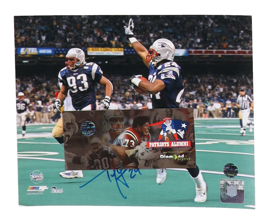 Ty Law Signed New England Patriots Super Bowl 8x10 Photo (Patriots Alumni)