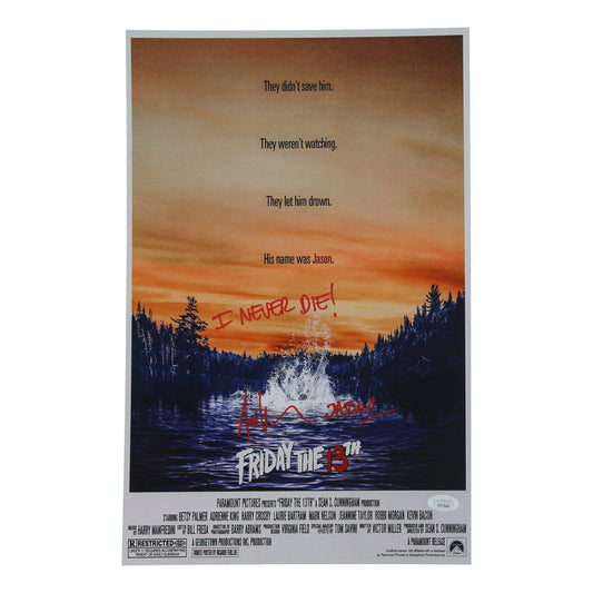 "Friday the 13th" Ari Lehman Signed 11x17 Photo Inscribed "I Never Die!" & "Jason 1" (JSA Witnessed)