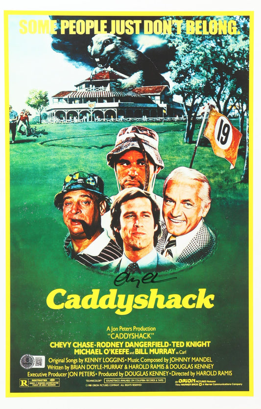 Chevy Chase Signed Caddyshack 11x17 Movie Poster (Beckett)