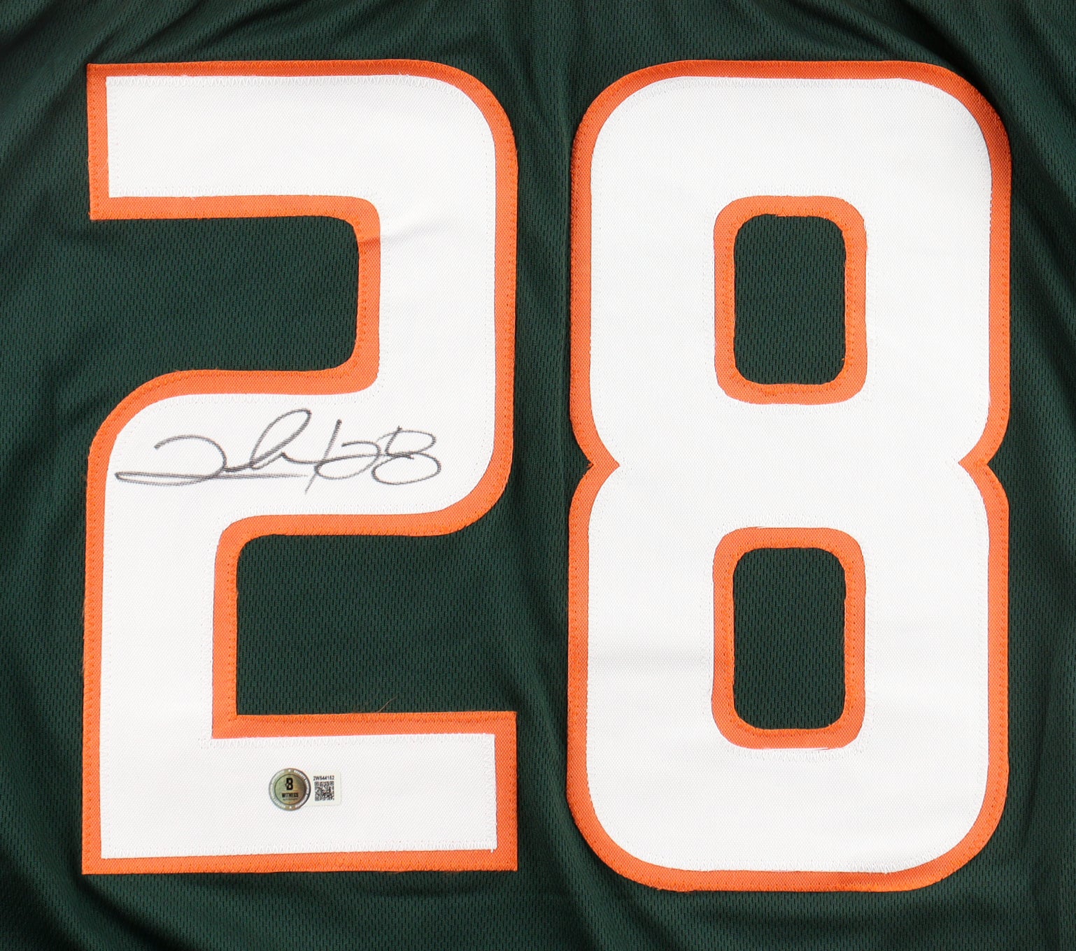 Clinton Portis signed Miami Hurricanes Jersey — Beckett authenticated — view 2