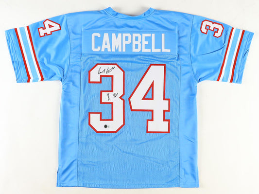 Earl Campbell Signed Jersey Inscribed "HOF 91" (Beckett Witnessed)