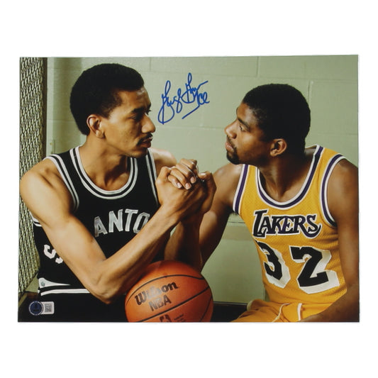 George Gervin signed Spurs Photo — Beckett authenticated