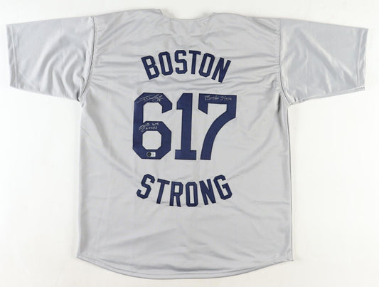 Jonny Gomes Signed Red Sox 617 Jersey Inscribed "2013 WS Champs" & "Boston Strong" (Beckett Witnessed)