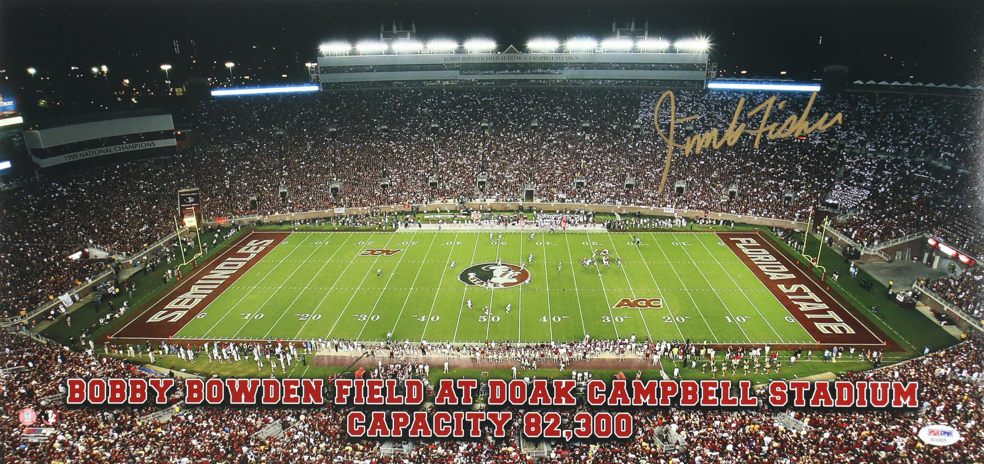 Jimbo Fisher signed Florida State Seminoles FSU Photo — PSA/DNA authenticated