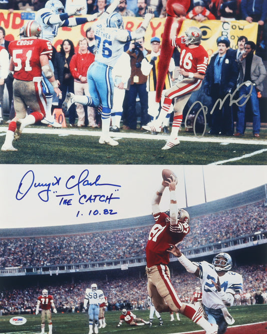 Joe Montana & Dwight Clark signed 49ers Photo — PSA/DNA authenticated
