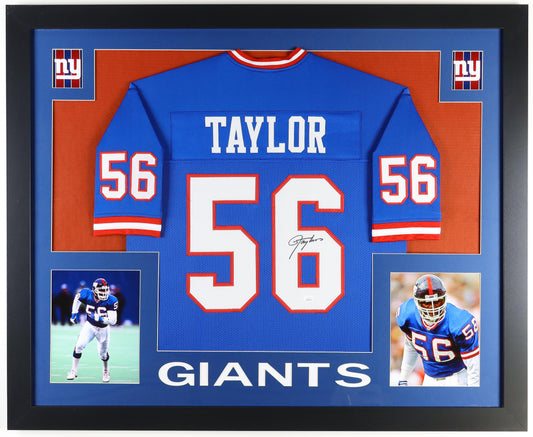 Lawrence Taylor "LT" Signed Custom Framed Jersey Display (JSA Witnessed)