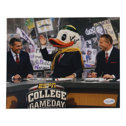 Lee Corso College Gameday signed Oregon Ducks Photo