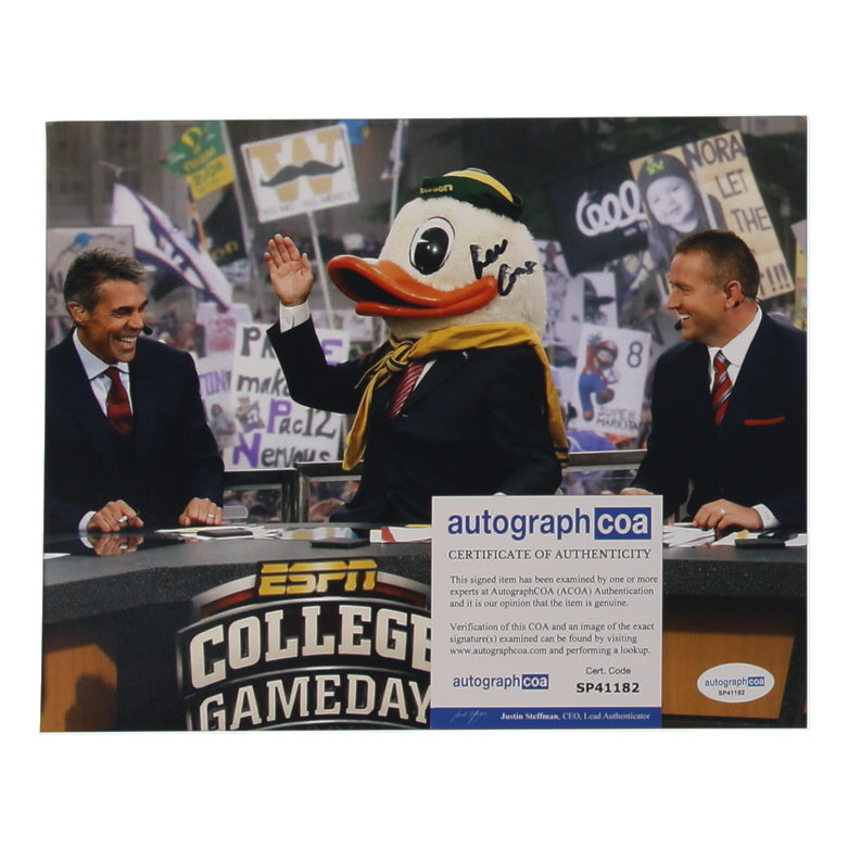 Lee Corso College Gameday signed Oregon Ducks Photo — view 2