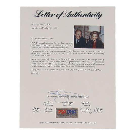 President Gerald Ford & First Lady Betty Ford Duel Signed 11x14 Photo (PSA/DNA)