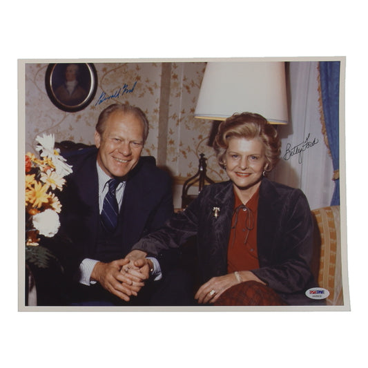 President Gerald Ford & First Lady Betty Ford Duel Signed 11x14 Photo (PSA/DNA)