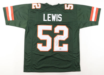 Ray Lewis Signed Miami Hurricanes Jersey (Beckett)