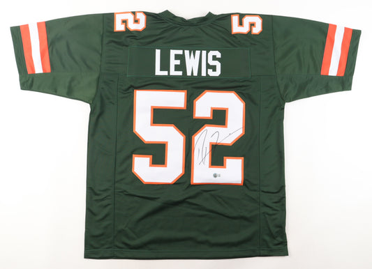 Ray Lewis Signed Miami Hurricanes Jersey (Beckett)