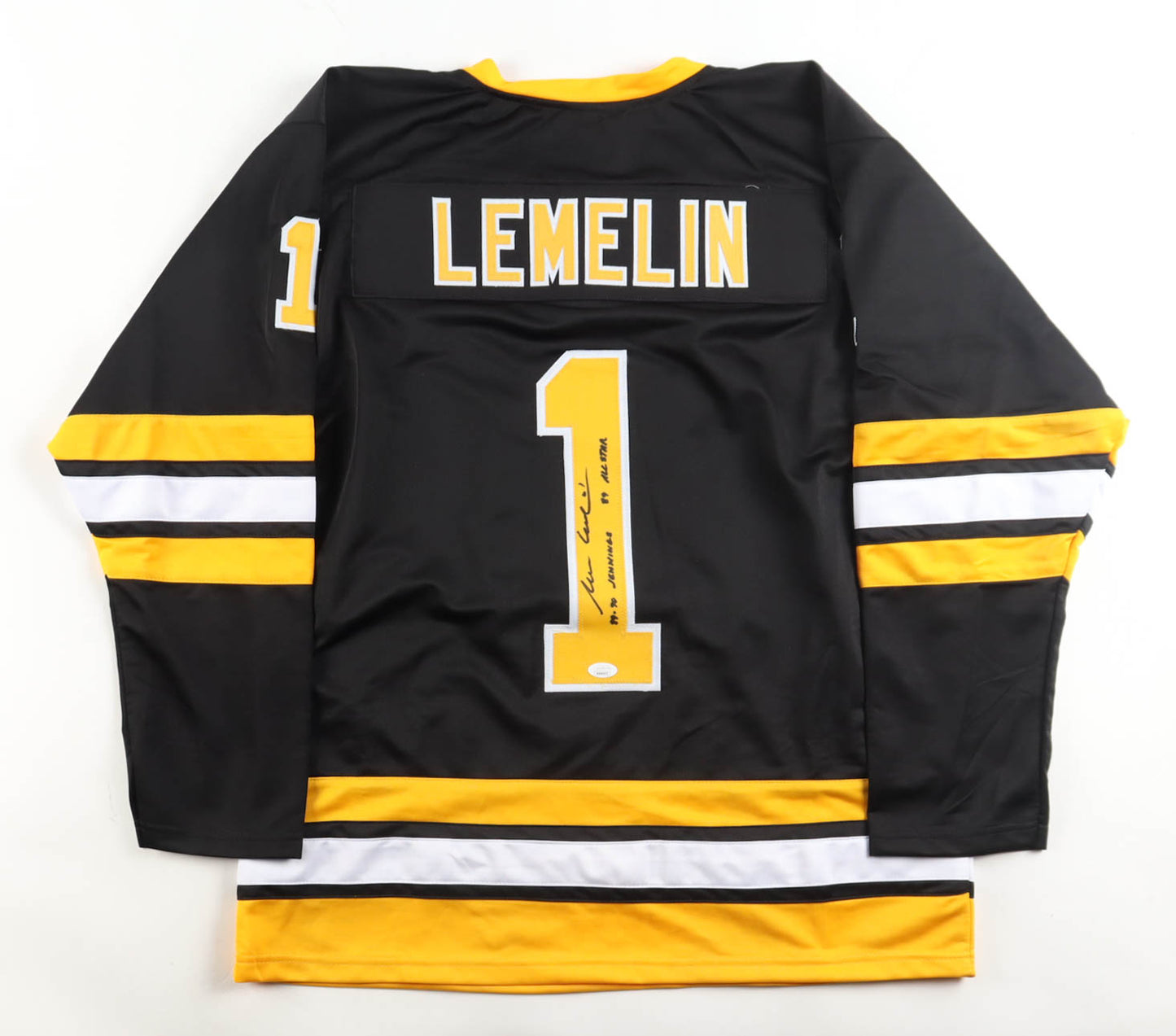 Reggie Lemelin signed Boston Bruins Jersey & "89 All Star" — JSA authenticated