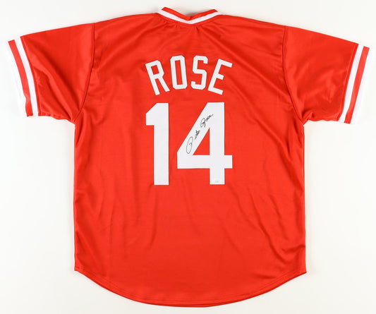 Pete Rose Signed Cincinnati Reds Custom Jersey (JSA)