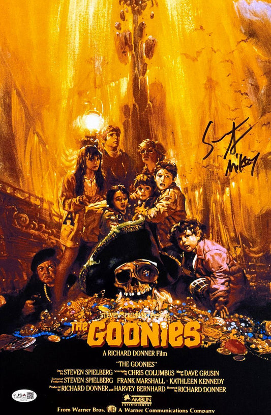 Sean Astin signed The Goonies Poster “Mikey” — JSA authenticated