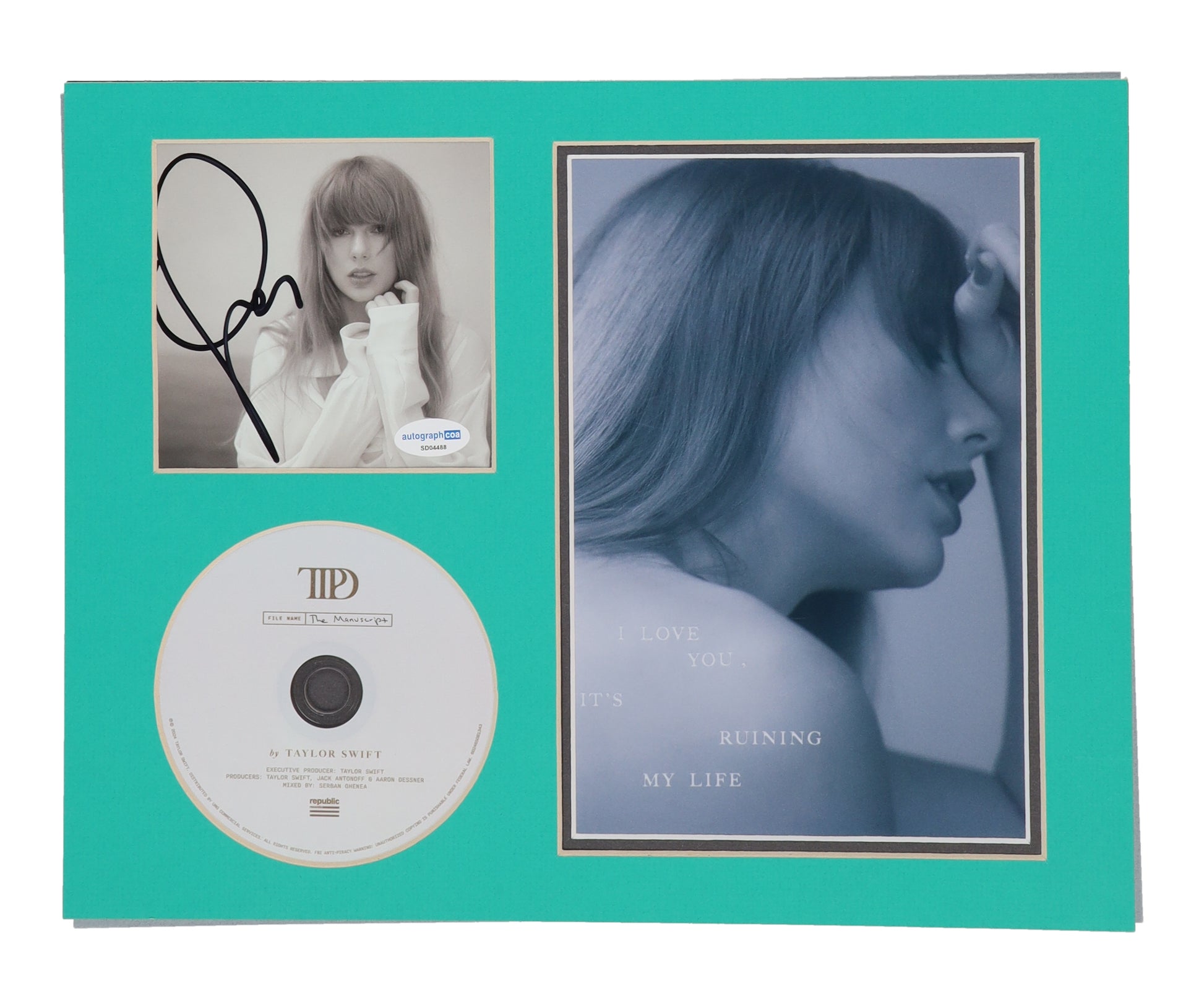 Taylor Swift signed Custom Framed "The Tortured Poets Department" CD Album Insert Display w/Disc — JSA authenticated