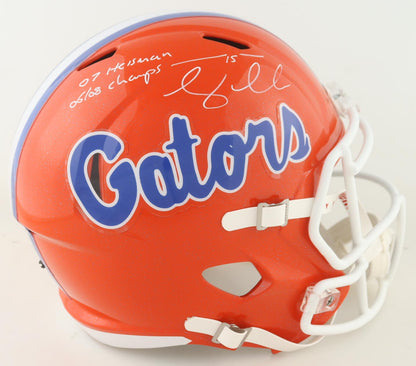 Tim Tebow Signed Florida Gators Full-Size Speed Helmet Inscribed "07 Heisman" & "06/08 Champs" (Tebow)