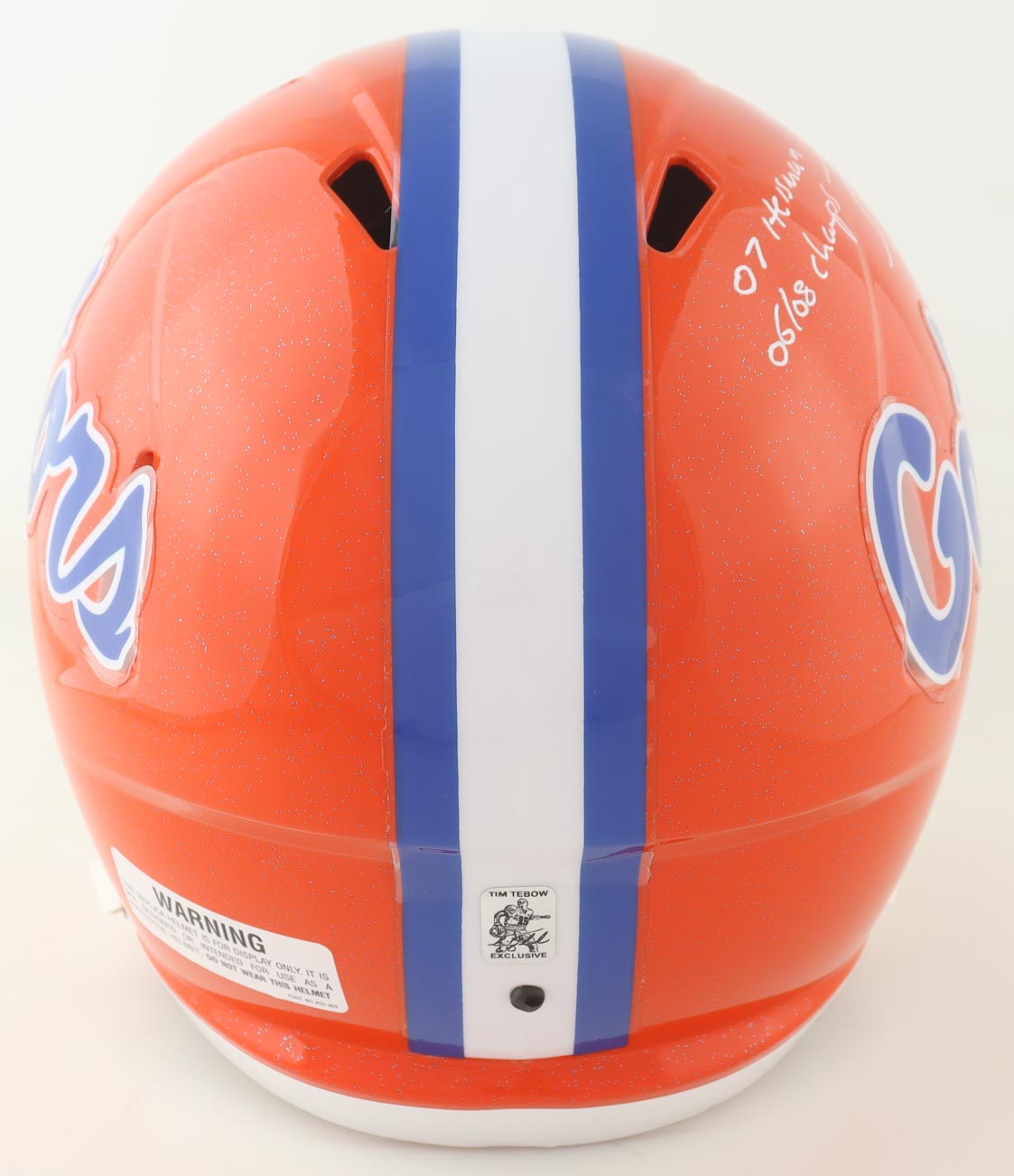 Tim Tebow Signed Florida Gators Full-Size Speed Helmet Inscribed "07 Heisman" & "06/08 Champs" (Tebow)
