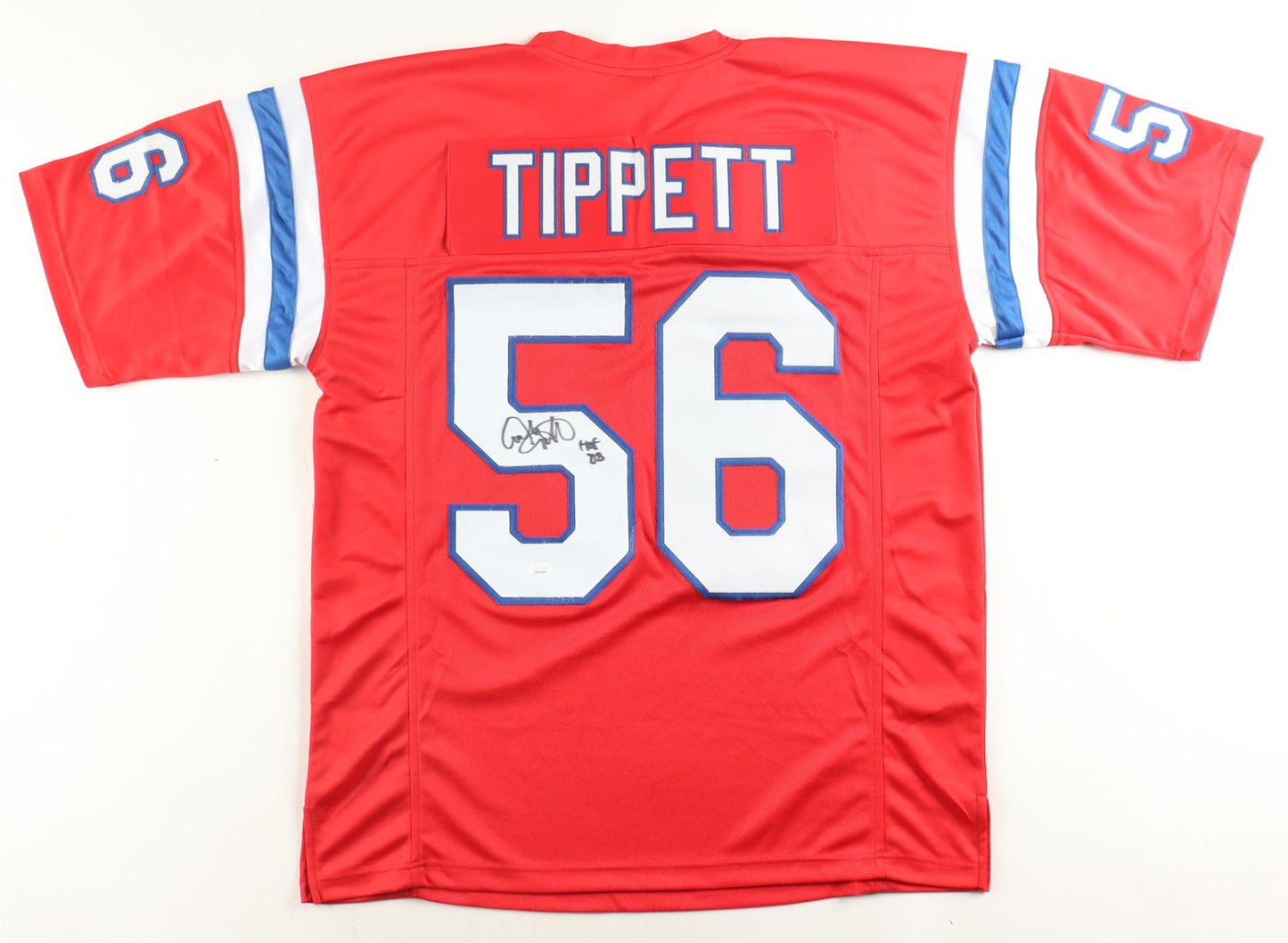 Andre Tippett Signed Jersey Inscribed "HOF 08" (JSA Witnessed)