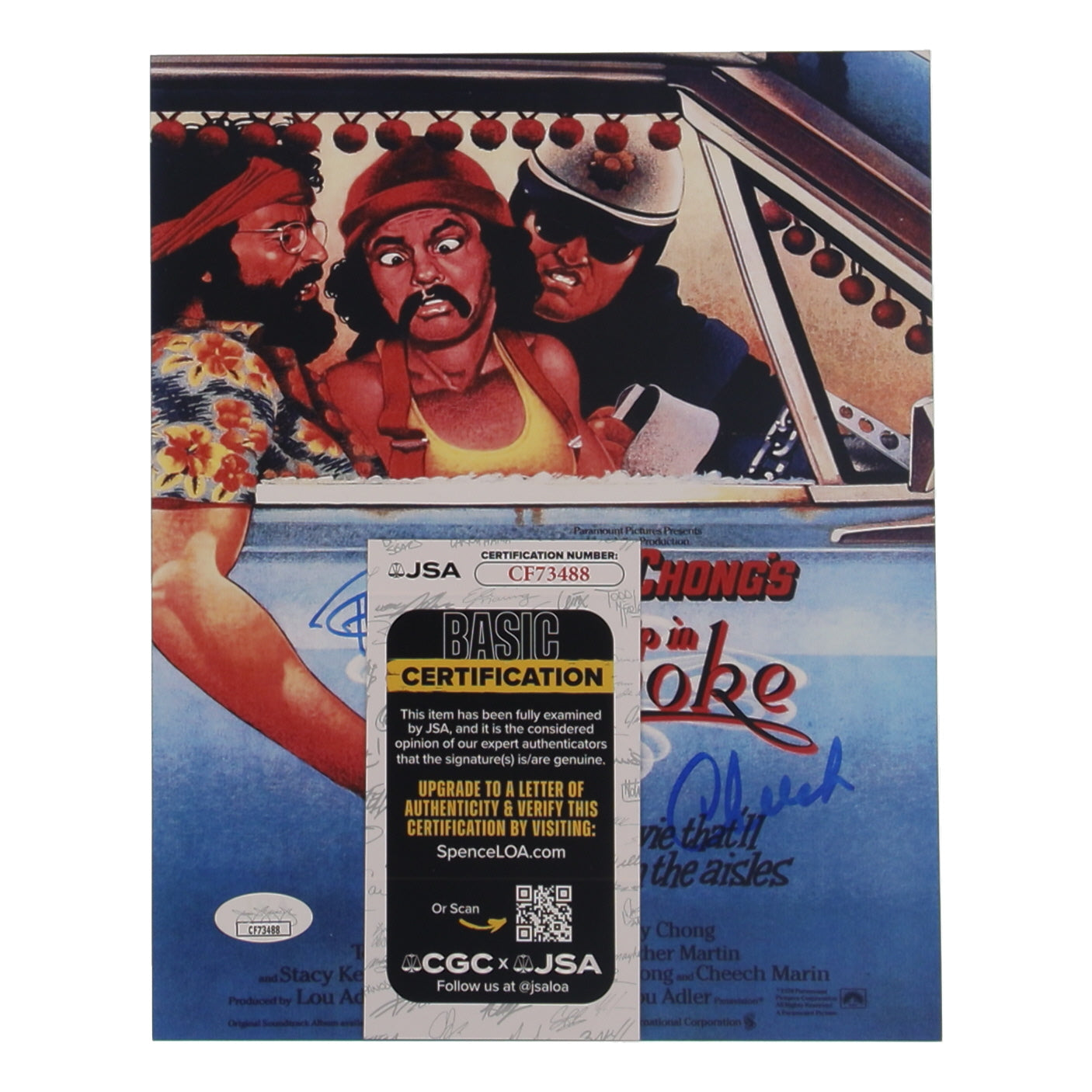 Cheech Marin & Tommy Chong signed "Cheech & Chong's Up in Smoke" Photo — JSA authenticated — view 2