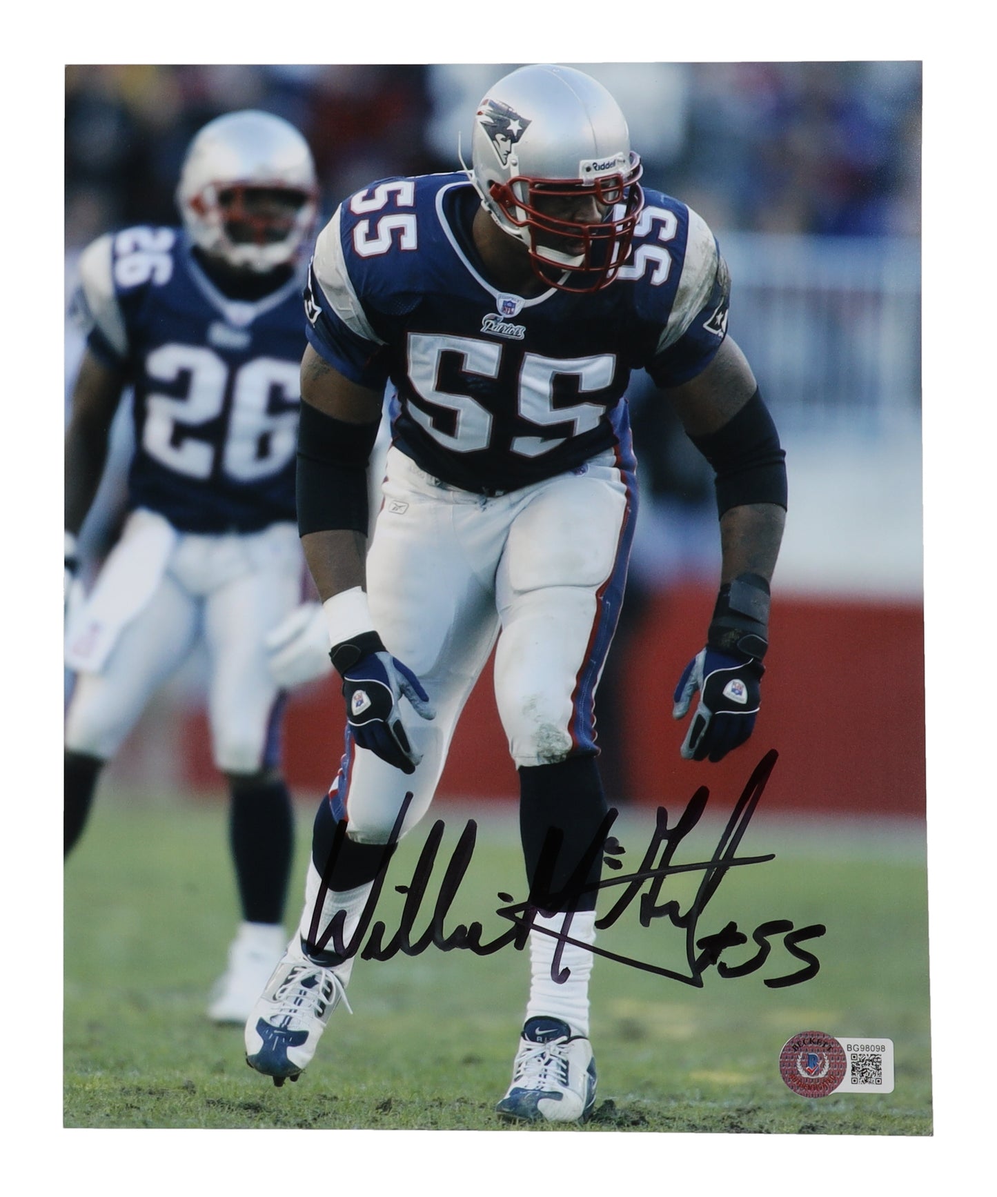 Willie Mcginest signed Willie McGinest Autographed 8×10 Photo – New England Patriots (Beckett) — Beckett authenticated