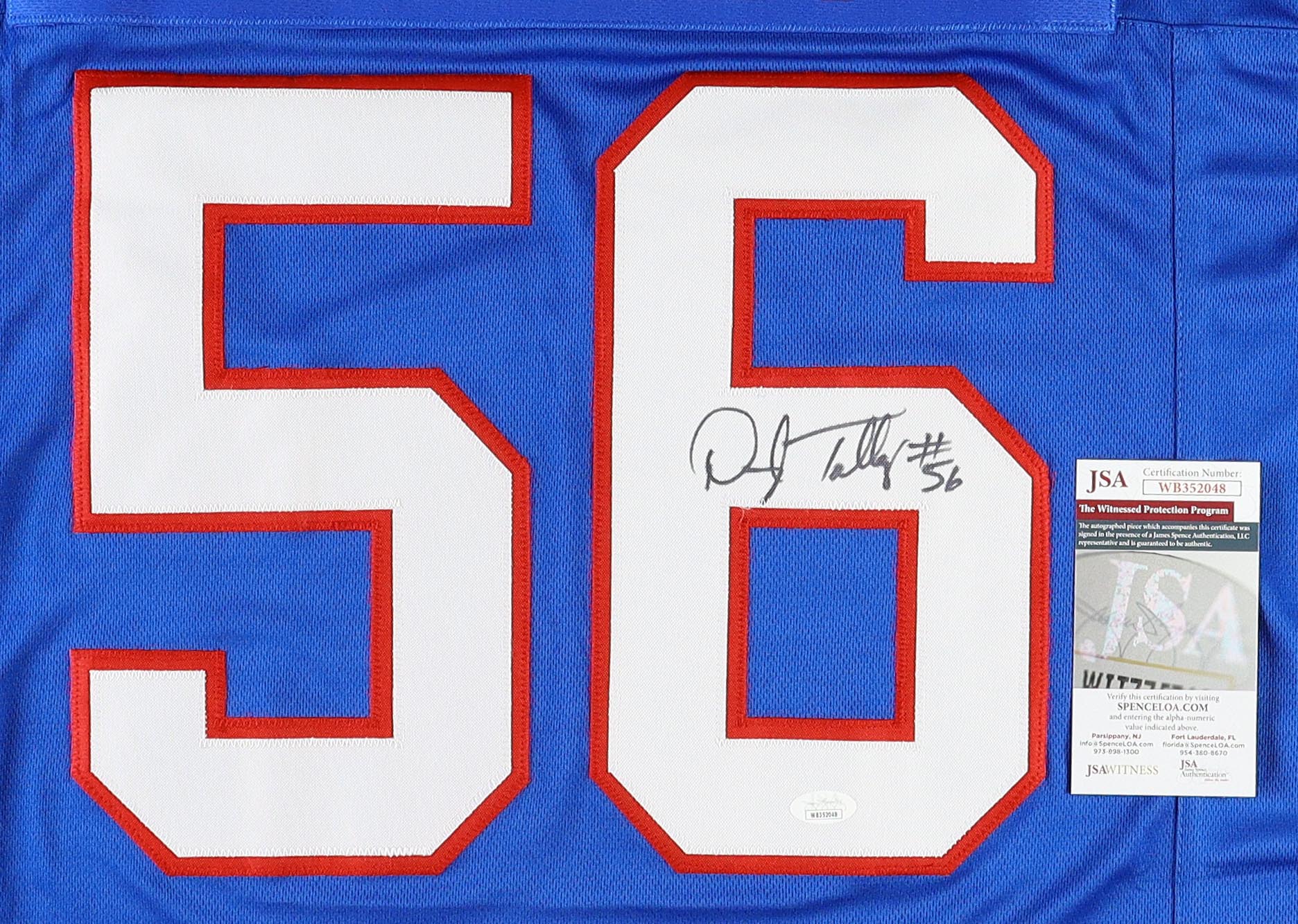 Buffalo Bills Linebacker Darryl Talley signed Jersey — JSA authenticated — view 2