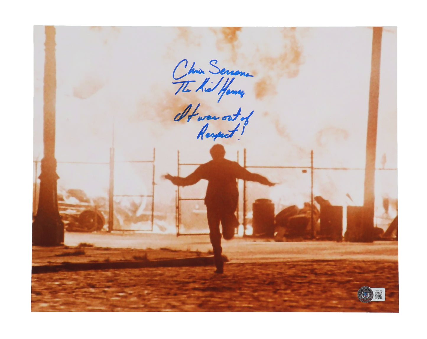 Goodfellas Christopher Serrone Signed 11x14 Photo Inscribed "The Kid Henry" & "It was out of Respect!" (Beckett Witnessed)