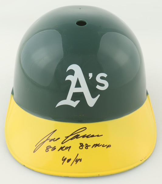 Jose Canseco Signed Athletics Full-Size Replica Batting Helmet Inscribed "86 ROY", "86 MVP" & "40/40" (Beckett Witnessed)