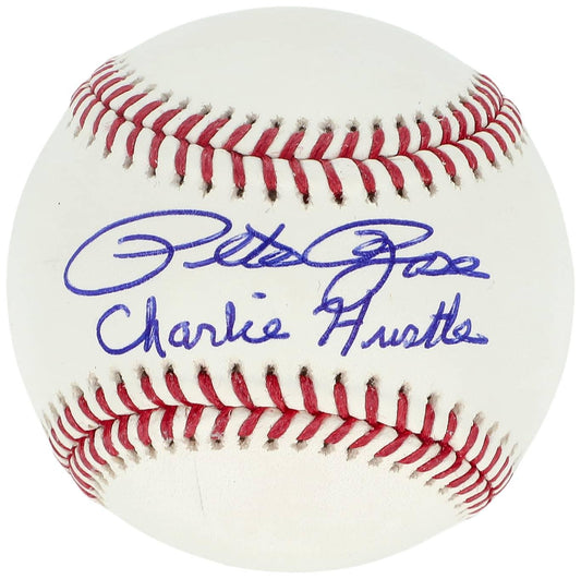 Pete Rose Signed OML Baseball Inscribed "Charlie Hustle" (JSA & Rose)