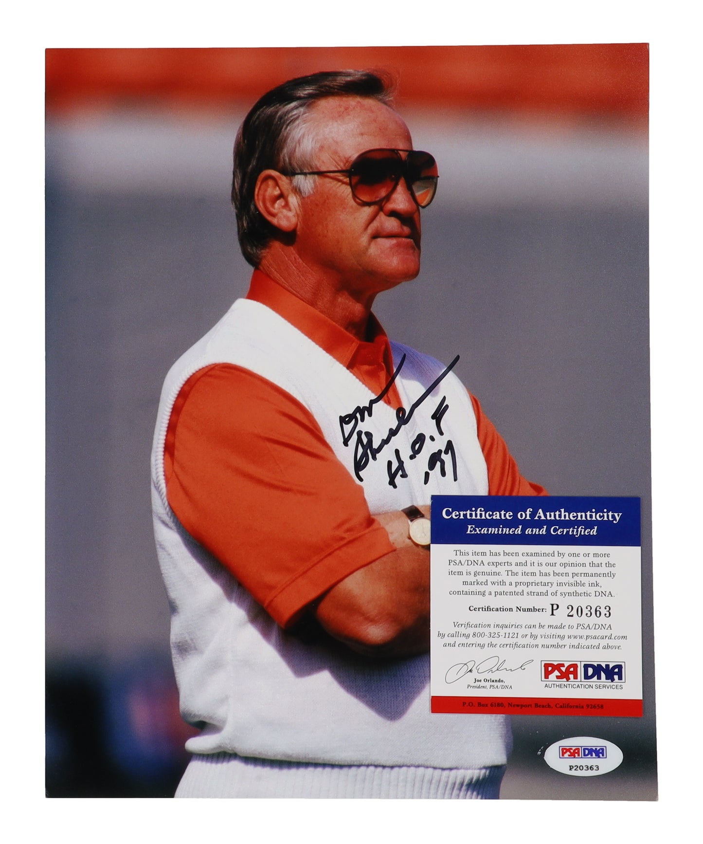 Don Shula signed Dolphins Photo 97" — PSA/DNA authenticated — view 2