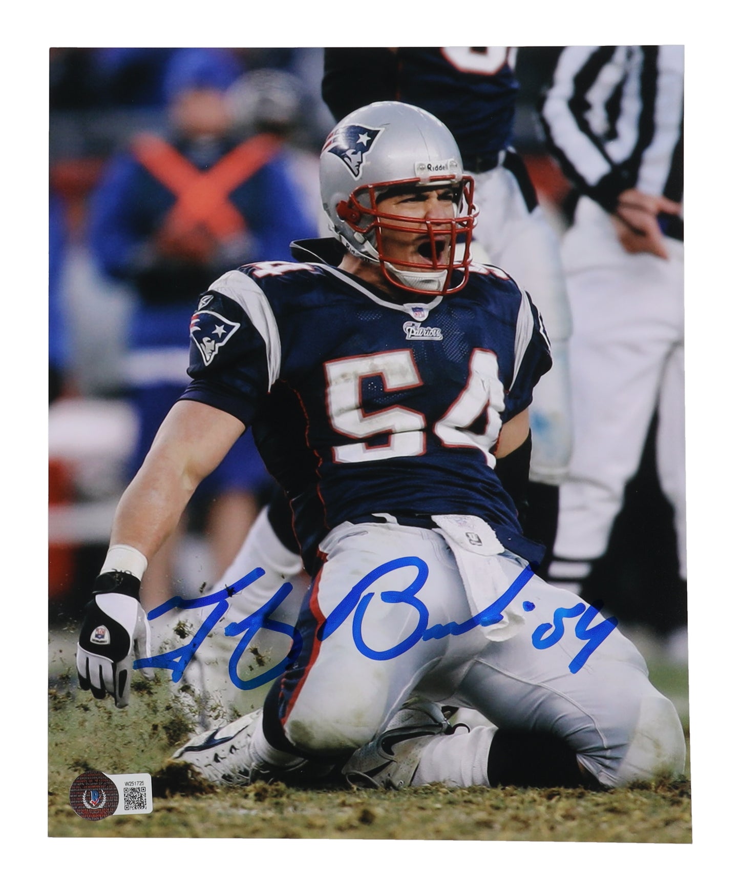 Tedy Bruschi signed New England Patriots Photo — Beckett authenticated