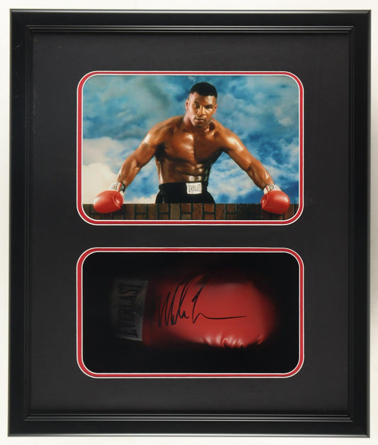 Mike Tyson Signed Boxing Glove Shadowbox Display (JSA & Tyson Witnessed)